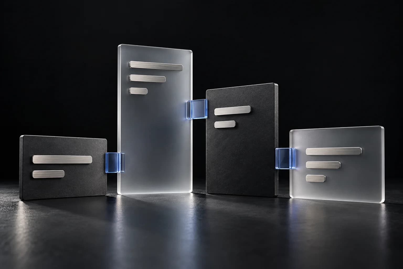Separate conversation panels connected into a shared workspace